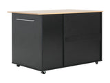 Mobile Kitchen Cart with Storage, 39.76'' Rolling Kitchen Island with 2 Doors, 3 Drawers & N779P373196B