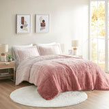 King/Cal King Ombre Shaggy Long Fur Comforter Mini Set B03595980