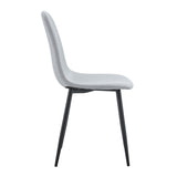 Comfortable Linen-Cotton Dining Chair Set - Six Pieces in Light Gray.Integrated Seat and W1512P360049