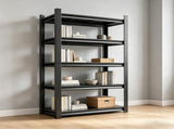 5-Tier Metal Storage Shelving, Industrial Utility Rack, Adjustable Height Bookcase for Living Room, 05405034