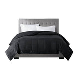 Lightweight Down Alternative Blanket with Satin Trim Black King B035P266699