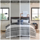 King/Cal King 3 Piece Cotton Duvet Cover Set with Chenille Tufting B03596502