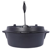 Pre-Seasoned Cast Iron Dutch Oven With Skillet Lid, Outdoor Camping Deep Pot for Camping Fireplace W465P236474