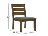 Set of 2 Upholstered Seat Dining Chairs in Knotty Nutmeg Finish B016P223095