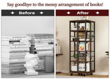 5 Tiers Rotating Bookshelf, Corner, 360 Display Wood Spinning Bookshelves, Floor Standing 41302090