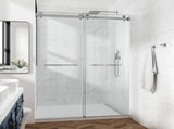 60*72" Frameless Double Sliding Shower Door, Double Shower Door, 3/8 SGCC Tempered Glass, 87159698