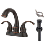 Bathroom Faucet 2-Handle Oil Rubbed Bronze Aerator, Swan Style 4-inch Centerset Vanity Sink 75670917