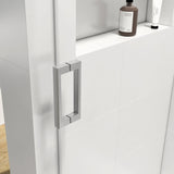 ZNTS 68-72 x 76 Single Sliding Frameless Shower Door in Brushed Nickel with Soft-Closing and 3/8 W1056133813