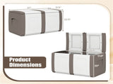 53 Gallon Large Outdoor PP Deck Box Waterproof Storage Box with Lockable Lid & Side Handles-Beige 53661892