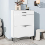 Shoe Cabinet, Freestanding Shoe Rack Organizer with Drawers & Metal Legs, Modern Shoe 14285067