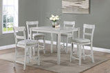 Rustic Farmhouse Transitional 5-Piece Counter Height Dining Set Square Table Linen Look Fabric B011P184056