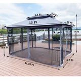 13x10 Outdoor Patio Gazebo Canopy Tent With Ventilated Double Roof And Mosquito net W41942174