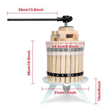 3.17 Gallon Fruit Wine Press, Solid Wood Basket Wine Making Press with 6 Blocks, 12 Liter Cider 96596978