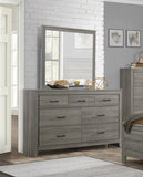Dark Gray Finish Transitional Look 1pc Dresser of 7 Drawers Industrial Rustic Modern Style Bedroom B011101877