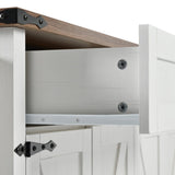 K&K 53.5''Farmhouse Kitchen Island with Power Outlet, Kitchen Storage Island with Drop Leaf, Spice N707P170348W