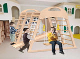 Indoor Playground 7-in-1 Jungle Gym Playset for Kids 2-6yrs - Slide, Climbing Wall, Rope Wall 83636401