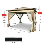 ZNTS Outdoor 11x 11Ft Pop Up Gazebo Canopy With Removable Zipper Netting,2-Tier Soft Top Event 99659199