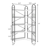 5 Tier Bookshelf, Industrial Style Corner Bookshelf, Thickened iron frame and thickened laminate W3062P289212