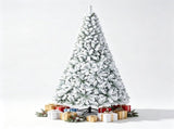7.5 FT Snow Flocked Artificial Christmas Tree with 1010 Branch Tips, Hinged PVC Xmas Tree Foldable 21440792