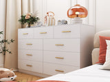 9 Drawer Double Dresser for Bedroom, Wide Storage Cabinet for Living Room Home Entryway,White 34963972