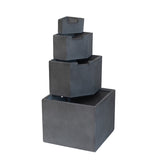 ZNTS 19.7x19.7x41.7" Gray Cement 4 Tier Block Water Fountain Outdoor W2078P178867