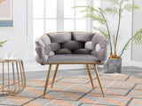 Luxury modern simple leisure velvet single sofa chair bedroom lazy person household dresser stool W1170109318