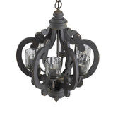 Farmhouse Chandelier, 6-Light Wood Chandelier Pendant Light Fixture with Adjustable Chain for Dining W2078137920