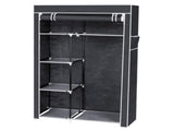64" Portable Closet Storage Organizer Wardrobe Clothes Rack with Shelves Gray 48294238