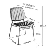 A&A Furniture, Dining Chairs Set of 2 Mid Century Modern Retro Faux Leather Chair with Walnut W1143P191788