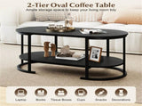 2-Tier Coffee Table with Metal Frame, 1005045 cm Robot Vacuum Friendly Accent Table, 88 lbs 39025537