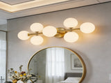 5-Light Bathroom Light Fixtures, Mid Century Modern Gold Bathroom Light Ceiling Light, 3CCT Dimmable W3775P466615