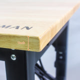 Metal Adjustable Worktable with Socket and Wooden Top W1102109607