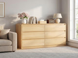 6 Dresser for Bedroom, Modern 6 Drawer Dresser with Spacious Countertop, Wood Storage Cabinet with W3204P484603