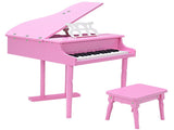 Pink Kids Piano 30-Key Keyboard Toy with Bench Piano Lid and Music Rack 71599977