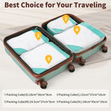 4 Piece Luggage Set with Compression Packing Cubes for Expanable Spinner Wheels Lightweight 29412925