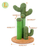 ZNTS Cat Scratching Post Cactus Cat Scratcher Featuring with 3 Scratching Poles and Interactive Dangling 56580340