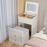 3-in-1 dressing table with flip mirror and light, small dressing table set with visible glass 52844477