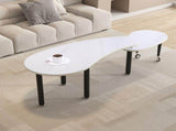 Contemporary rotatable cocktail table solid rubber wood legs, 360 degree rotating coffee table W2899P372754