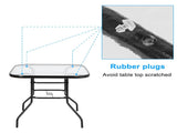 Outdoor Dining Table Square Toughened Glass Table Yard Garden Glass Table 90130627