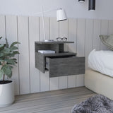 Adele Floating Nightstand with Drawer and Open Storage Shelves B070P173190