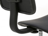 Saddle Shape Adjustable Salon Stool with Back Black 77528035