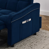 Loveseats Sofa Bed with Pull-out Bed,Adjsutable Back and Two Arm Pocket,TypeC and USB Charging with W1413124444