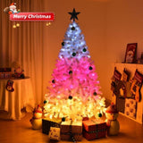 6 FT Pre-lit Artificial Christmas Tree, Xmas Tree Hinged Branches with 300 Cold/Pink/Warm 28553387