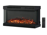 EF-25 24-Inch Built-In Electric Fireplace Insert - 120V 1500W, Black Steel, 3-Side Glass, Adjustable 35221405