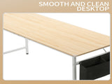 Oak-colored SG001FD P2 particleboard iron pipe 160cm cut-out computer desk with non-woven fabric 43148674