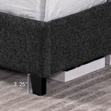 Queen Size Charcoal Grey Upholstered Platform Bed B108P160250
