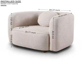 C3-2507, Accent Square Sofa Chair, Boucle Fabric Upholstered Single Cloud Couch Chair, Japandi Style W2664P381651
