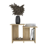 Weman 23.6" W Coffee Table with Open Shelf Living Room, Home Office Storage Light Oak B200P253737