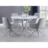 Light Grey and Chrome Flare Arm Side Chair B062P153684