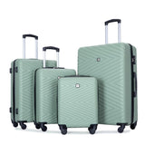 ZNTS luggage 4-piece ABS lightweight suitcase with rotating wheels, 24 inch and 28 inch with TSA lock, W284P149250